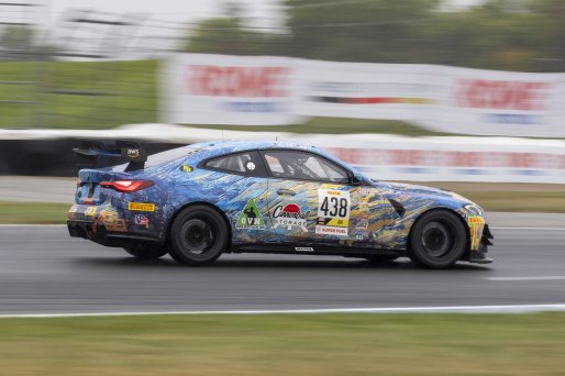 #438 BMW M4 GT4 of Robert Mau and Chris Allen, STR38 Motorsports, Pirelli GT4 America, Am, SRO America, Indianapolis Motor Speedway, Indianapolis, IN, October 2023.
 | Brian Cleary/SRO