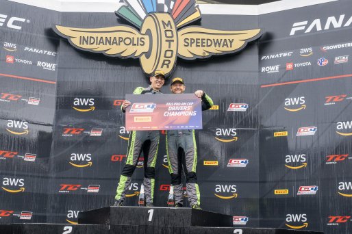 #47 Porsche 718 Cayman GT4 RS Clubsport of Matt Travis and Jason Hart, NOLASPORT, Pirelli GT4 America, Pro-Am, SRO America, Indianapolis Motor Speedway, Indianapolis, IN, October 2023.
 | Brian Cleary/SRO