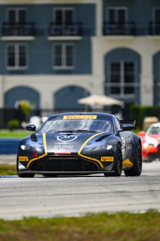 #24 Aston Martin Vantage AMR GT4 of Gray Newell and Roman De Angelis, Heart of Racing Team, GT4 America, Pro-Am, SRO America, Sebring International Raceway, Sebring, FL, May 3-5 2024
 | Fred Hardy | www.FredHardyPhoto.com for SRO America &copy;2024