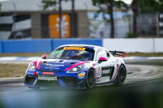 #52 Porsche 718 Cayman GT4 RS Clubsport of David Peterman and Lee FLrpentier, NOLSPORT, GT4 America, Am, SRO America, Sebring International Raceway, Sebring, FL, May 3-5 2024
 | Fred Hardy | www.FredHardyPhoto.com for SRO America ©2024