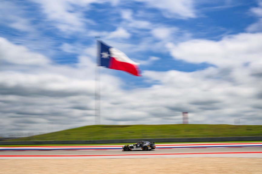 #43 Mercedes-AMG GT4 of Alex Vogel and Matt Bell, P1 Groupe, GT4 America, Pro-Am, SRO America, Circuit of the Americas, Austin, TX, May 17-19, 2024
