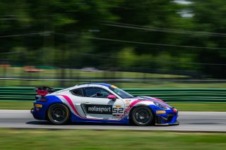 #52 Porsche 718 Cayman GT4 RS Clubsport of David Peterman and Lee Carpentier, NOLSPORT, GT4 America, Am, SRO America, Virginia International Raceway, Alton, VA  July 18-21, 2024
 | Fred Hardy | www.FredHardyPhoto.com for SRO America &copy;2024