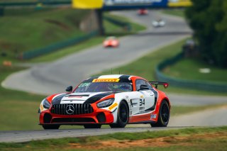 #34 Mercedes-AMG GT4 of Demi Chalkias and Jake Cowden, JMF Motorsports, GT4 America, Silver, SRO America, Virginia International Raceway, Alton, VA  July 18-21, 2024
 | Fred Hardy | www.FredHardyPhoto.com for SRO America ©2024