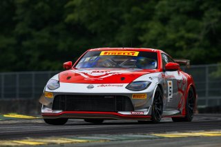 #5 Nissan Z NISMO GT4 of Damir Hot and Rodrigo Baptista, Flying Lizard Motorsports, GT4 America, Pro-Am, SRO America, Virginia International Raceway, Alton, VA  July 18-21, 2024
 | Fred Hardy | www.FredHardyPhoto.com for SRO America ©2024