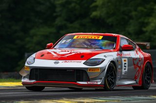 #5 Nissan Z NISMO GT4 of Damir Hot and Rodrigo Baptista, Flying Lizard Motorsports, GT4 America, Pro-Am, SRO America, Virginia International Raceway, Alton, VA  July 18-21, 2024
 | Fred Hardy | www.FredHardyPhoto.com for SRO America ©2024