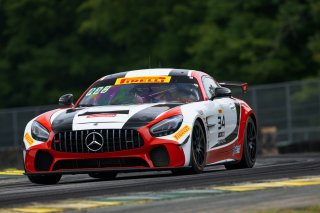 #34 Mercedes-AMG GT4 of Demi Chalkias and Jake Cowden, JMF Motorsports, GT4 America, Silver, SRO America, Virginia International Raceway, Alton, VA  July 18-21, 2024
 | Fred Hardy | www.FredHardyPhoto.com for SRO America ©2024
