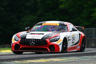 #34 Mercedes-AMG GT4 of Demi Chalkias and Jake Cowden, JMF Motorsports, GT4 America, Silver, SRO America, Virginia International Raceway, Alton, VA  July 18-21, 2024
 | Fred Hardy | www.FredHardyPhoto.com for SRO America ©2024