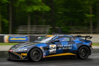 #24 Aston Martin Vantage AMR GT4 of Gray Newell and Roman De Angelis, Heart of Racing Team, GT4 America, Pro-Am, SRO America, Road America, Elkhart Lake, WI  August 15-18, 2024
 | Fred Hardy | www.FredHardyPhoto.com for SRO America &copy;2024
