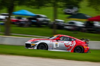 #5 Nissan Z NISMO GT4 of Damir Hot and Rodrigo Baptista, Flying Lizard Motorsports, GT4 America, Pro-Am, SRO America, Road America, Elkhart Lake, WI  August 15-18, 2024
 | Fred Hardy | www.FredHardyPhoto.com for SRO America ©2024