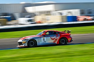 #5 Nissan Z NISMO GT4 of Damir Hot and Rodrigo Baptista, Flying Lizard Motorsports, GT4 America, Pro-Am, SRO America, Indianapolis Motor Speedway, Indianapolis, IN October 3-6
 | Fred Hardy | www.FredHardyPhoto.com for SRO ©2024