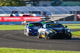 #24 Aston Martin Vantage AMR GT4 of Gray Newell and Roman De Angelis, Heart of Racing Team, GT4 America, Pro-Am, SRO America, Indianapolis Motor Speedway, Indianapolis, IN October 3-6
 | Fred Hardy | www.FredHardyPhoto.com for SRO ©2024