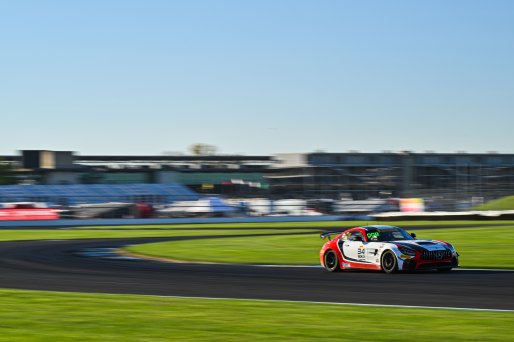 #34 Mercedes-AMG GT4 of Michai Stephens and Jesse Webb, JMF Motorsports, GT4 America, Silver, SRO America, Indianapolis Motor Speedway, Indianapolis, IN October 3-6
 | Fred Hardy | www.FredHardyPhoto.com for SRO ©2024