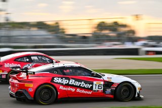 #16 Aston Martin Vantage AMR GT4 of Alex Garcia and Michael Garcia, Skip Barber Racing, GT4 America, Am, SRO America, Indianapolis Motor Speedway, Indianapolis, IN October 3-6
 | Fred Hardy | www.FredHardyPhoto.com for SRO ©2024