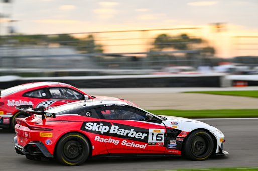 #16 Aston Martin Vantage AMR GT4 of Alex Garcia and Michael Garcia, Skip Barber Racing, GT4 America, Am, SRO America, Indianapolis Motor Speedway, Indianapolis, IN October 3-6
 | Fred Hardy | www.FredHardyPhoto.com for SRO ©2024