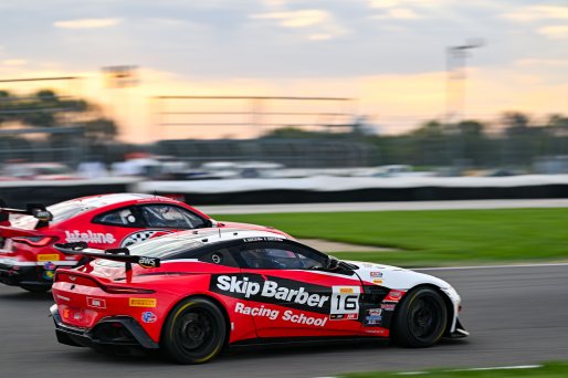 #16 Aston Martin Vantage AMR GT4 of Alex Garcia and Michael Garcia, Skip Barber Racing, GT4 America, Am, SRO America, Indianapolis Motor Speedway, Indianapolis, IN October 3-6
 | Fred Hardy | www.FredHardyPhoto.com for SRO ©2024