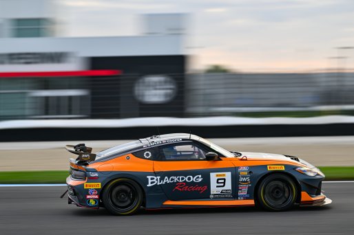 #9 Nissan Z NISMO GT4 of Tony Gaples and Michael Cooper, Blackdog Speed Shop, GT4 America, Pro-Am, SRO America, Indianapolis Motor Speedway, Indianapolis, IN October 3-6
 | Fred Hardy | www.FredHardyPhoto.com for SRO ©2024
