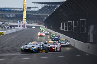 #24 Aston Martin Vantage AMR GT4 of Gray Newell and Roman De Angelis, Heart of Racing Team, GT4 America, Pro-Am, SRO America, Indianapolis Motor Speedway, Indianapolis, IN October 3-6
 | Fred Hardy | www.FredHardyPhoto.com for SRO ©2024
