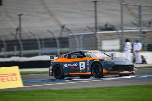#9 Nissan Z NISMO GT4 of Tony Gaples and Michael Cooper, Blackdog Speed Shop, GT4 America, Pro-Am, SRO America, Indianapolis Motor Speedway, Indianapolis, IN October 3-6
 | Fred Hardy | www.FredHardyPhoto.com for SRO ©2024