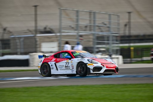 #77 Porsche 718 Cayman GT4 RS Clubsport of Danny Dyszelski and Cayden Goodridge, VPX Motorsport, GT4 America, Silver, SRO America, Indianapolis Motor Speedway, Indianapolis, IN October 3-6
 | Fred Hardy | www.FredHardyPhoto.com for SRO ©2024