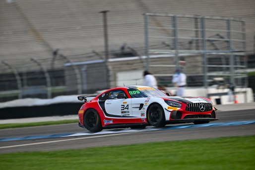 #34 Mercedes-AMG GT4 of Michai Stephens and Jesse Webb, JMF Motorsports, GT4 America, Silver, SRO America, Indianapolis Motor Speedway, Indianapolis, IN October 3-6
 | Fred Hardy | www.FredHardyPhoto.com for SRO ©2024