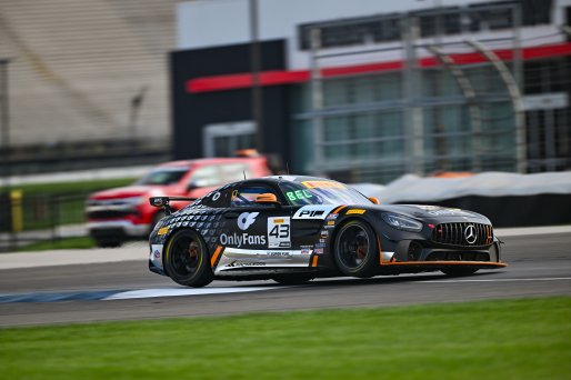 #43 Mercedes-AMG GT4 of Alex Vogel and Matt Bell, P1 Groupe, GT4 America, Pro-Am, SRO America, Indianapolis Motor Speedway, Indianapolis, IN October 3-6
 | Fred Hardy | www.FredHardyPhoto.com for SRO ©2024