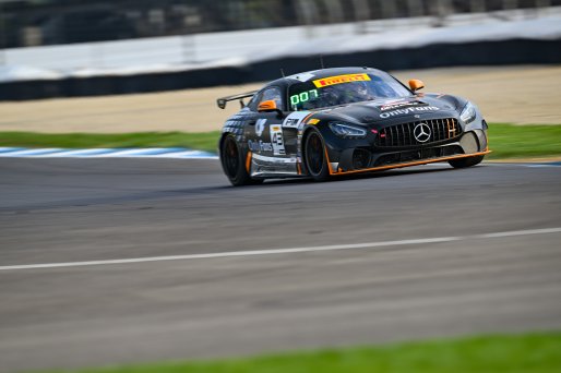 #43 Mercedes-AMG GT4 of Alex Vogel and Matt Bell, P1 Groupe, GT4 America, Pro-Am, SRO America, Indianapolis Motor Speedway, Indianapolis, IN October 3-6
 | Fred Hardy | www.FredHardyPhoto.com for SRO ©2024