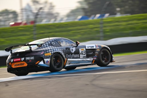 #43 Mercedes-AMG GT4 of Alex Vogel and Matt Bell, P1 Groupe, GT4 America, Pro-Am, SRO America, Indianapolis Motor Speedway, Indianapolis, IN October 3-6
 | Fred Hardy | www.FredHardyPhoto.com for SRO ©2024