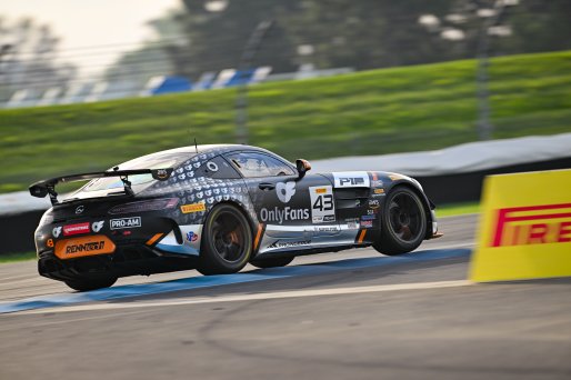 #43 Mercedes-AMG GT4 of Alex Vogel and Matt Bell, P1 Groupe, GT4 America, Pro-Am, SRO America, Indianapolis Motor Speedway, Indianapolis, IN October 3-6
 | Fred Hardy | www.FredHardyPhoto.com for SRO ©2024