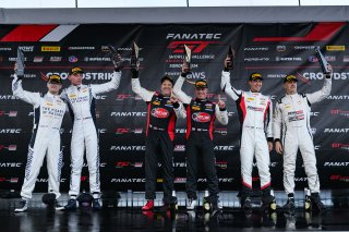Podium SRO America, Sonoma Raceway, Sonoma, CA, April 2024
 | Fred Hardy | www.FredHardyPhoto.com for SRO America ©2024