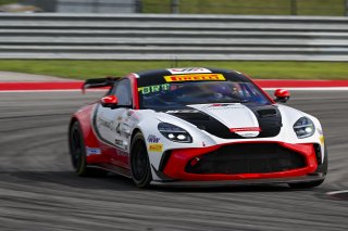 #4 Aston Martin Vantage AMR GT4 of Braydon Arthur and Mike David Ortmann, JMF Motorsports, GT4 America, Silver, SRO America, Circuit of the Americas, Austin, TX April 25 -27, 2025
 | Fred Hardy | www.FredHardyPhoto.com  ©2025