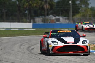 #4 Aston Martin Vantage AMR GT4 of Braydon Arthur and Mike David Ortmann, JMF Motorsports, GT4 America, Silver, SRO America, Sebring International Raceway, Sebring, FL May 15 - 18, 2025
 | SRO Motorsports Group