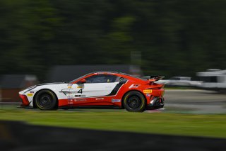 #4 Aston Martin Vantage AMR GT4 of Braydon Arthur and Mike David Ortmann, JMF Motorsports, GT4 America, Silver, SRO America, Virginia International Raceway, Alton, VA, July 18 - 20, 2025
 | Fred Hardy Jr. | www.FredHardyPhoto.com ©2025 