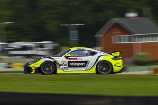 #23 Porsche 718 Cayman GT4 RS Clubsport of Michael Auriemma and Matheus Leist, NOLASPORT, GT4 America, Pro-Am, SRO America, Virginia International Raceway, Alton, VA, July 18 - 20, 2025
 | Fred Hardy Jr. | www.FredHardyPhoto.com ©2025 