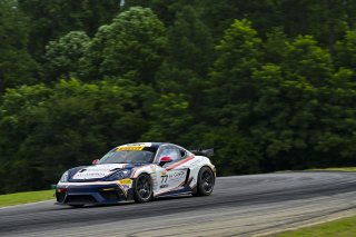 #77 Porsche 718 Cayman GT4 RS Clubsport of Danny Dyszelski and Alex Ellis, VPX Motorsport, GT4 America, Silver, SRO America, Virginia International Raceway, Alton, VA, July 18 - 20, 2025
 | Fred Hardy Jr. | www.FredHardyPhoto.com ©2025 