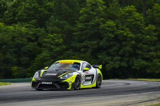 #23 Porsche 718 Cayman GT4 RS Clubsport of Michael Auriemma and Matheus Leist, NOLASPORT, GT4 America, Pro-Am, SRO America, Virginia International Raceway, Alton, VA, July 18 - 20, 2025
 | Fred Hardy Jr. | www.FredHardyPhoto.com ©2025 