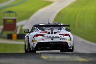 #71 Toyota Gazoo Racing GR Supra GT4 EVO2 of Nicolai Elghanayan and Mads Siljehaug, Marco Polo Motorsports, GT4 America, Silver, SRO America, Virginia International Raceway, Alton, VA, July 18 - 20, 2025/
 | Fred Hardy Jr. | www.FredHardyPhoto.com &copy;2025 