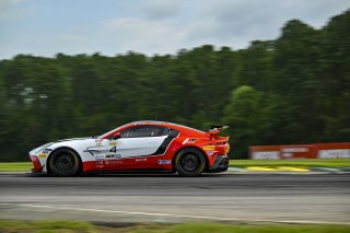 #4 Aston Martin Vantage AMR GT4 of Braydon Arthur and Mike David Ortmann, JMF Motorsports, GT4 America, Silver, SRO America, Virginia International Raceway, Alton, VA, July 18 - 20, 2025
 | Fred Hardy Jr. | www.FredHardyPhoto.com ©2025 