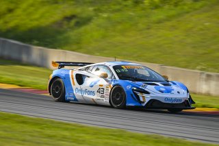 #43 McLaren Artura GT4 of Alex Vogel and Matthew Bell, P1 Groupe, GT4 America, Pro-Am, SRO America, Road America, Elkhart Lake, WI, Aug 15 - 17, 2025
 | Fred Hardy Jr. | www.FredHardyPhoto.com &copy;2025 