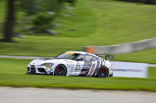 #71 Toyota Gazoo Racing GR Supra GT4 EVO2 of Nicolai Elghanayan and Mads Siljehaug, Marco Polo Motorsports, GT4 America, Silver, SRO America, Road America, Elkhart Lake, WI, Aug 15 - 17, 2025
 | Fred Hardy Jr. | www.FredHardyPhoto.com &copy;2025 