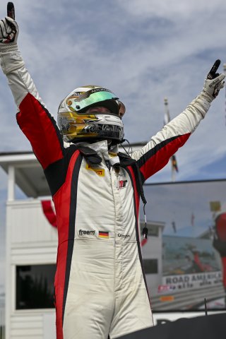 #4 Aston Martin Vantage AMR GT4 EVO of Braydon Arthur and Mike David Ortmann, JMF Motorsports, GT4 America, Silver, SRO America, Road America, Elkhart Lake, WI, Aug 15 - 17, 2025
 | Fred Hardy Jr. | www.FredHardyPhoto.com ©2025 