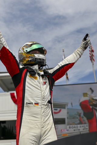 #4 Aston Martin Vantage AMR GT4 EVO of Braydon Arthur and Mike David Ortmann, JMF Motorsports, GT4 America, Silver, SRO America, Road America, Elkhart Lake, WI, Aug 15 - 17, 2025
 | Fred Hardy Jr. | www.FredHardyPhoto.com ©2025 