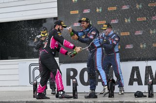 #07 Aston Martin Vantage AMR GT4 of Alex Garcia and Michael Garcia, Skip Barber Racing, GT4 America, Am, SRO America, Road America, Elkhart Lake, WI, Aug 15 - 17, 2025 #17 BMW M4 GT4 (G82) of Lucas Catania and Joseph Catania, Rigid Speed Company, 2025
 | Fred Hardy Jr. | www.FredHardyPhoto.com ©2025 