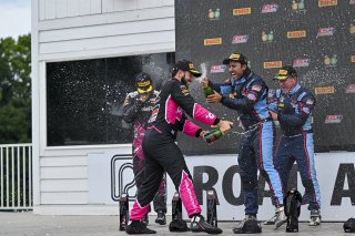 #07 Aston Martin Vantage AMR GT4 of Alex Garcia and Michael Garcia, Skip Barber Racing, GT4 America, Am, SRO America, Road America, Elkhart Lake, WI, Aug 15 - 17, 2025 #17 BMW M4 GT4 (G82) of Lucas Catania and Joseph Catania, Rigid Speed Company, 2025
 | Fred Hardy Jr. | www.FredHardyPhoto.com ©2025 