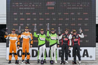 #07 Aston Martin Vantage AMR GT4 of Alex Garcia and Michael Garcia, Skip Barber Racing, GT4 America, Am, SRO America, Road America, Elkhart Lake, WI, Aug 15 - 17, 2025 #33 McLaren Artura GT4 of Tony Gaples and Michael Cooper, Blackdog Racing, Pro-Am, 2025 | Fred Hardy Jr. | www.FredHardyPhoto.com ©2025 