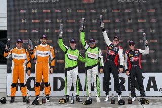 #07 Aston Martin Vantage AMR GT4 of Alex Garcia and Michael Garcia, Skip Barber Racing, GT4 America, Am, SRO America, Road America, Elkhart Lake, WI, Aug 15 - 17, 2025 #33 McLaren Artura GT4 of Tony Gaples and Michael Cooper, Blackdog Racing, Pro-Am, 2025 | Fred Hardy Jr. | www.FredHardyPhoto.com ©2025 