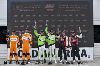 #07 Aston Martin Vantage AMR GT4 of Alex Garcia and Michael Garcia, Skip Barber Racing, GT4 America, Am, SRO America, Road America, Elkhart Lake, WI, Aug 15 - 17, 2025 #33 McLaren Artura GT4 of Tony Gaples and Michael Cooper, Blackdog Racing, Pro-Am, 2025 | Fred Hardy Jr. | www.FredHardyPhoto.com ©2025 