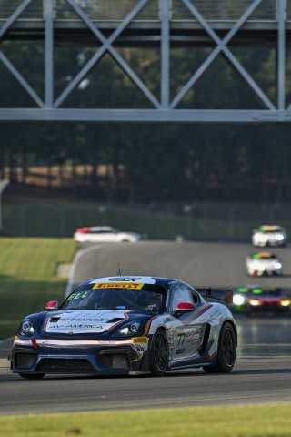 #77 Porsche 718 Cayman GT4 RS Clubsport of Danny Dyszelski and Alex Ellis, VPX Motorsport, GT4 America, Silver, SRO America, Barber Motorsports Park, Birmingham, AL, Sept 5 - 7, 2025
 | Fred Hardy Jr. | www.FredHardyPhoto.com ©2025 