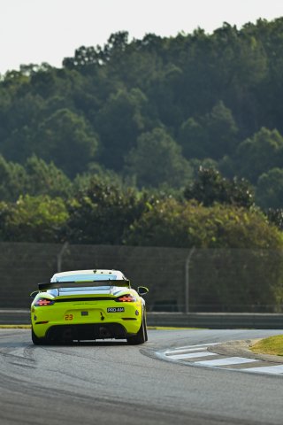 #23 Porsche 718 Cayman GT4 RS Clubsport of Michael Auriemma and Matheus Leist, NOLASPORT, GT4 America, Pro-Am, SRO America, Barber Motorsports Park, Birmingham, AL, Sept 5 - 7, 2025
 | Fred Hardy Jr. | www.FredHardyPhoto.com ©2025 
