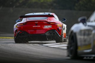 #4 Aston Martin Vantage AMR GT4 EVO of Braydon Arthur and Mike David Ortmann, JMF Motorsports, GT4 America, Silver, SRO America, Barber Motorsports Park, Birmingham, AL, Sept 5 - 7, 2025
 | Fred Hardy Jr. | www.FredHardyPhoto.com ©2025 