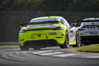#23 Porsche 718 Cayman GT4 RS Clubsport of Michael Auriemma and Matheus Leist, NOLASPORT, GT4 America, Pro-Am, SRO America, Barber Motorsports Park, Birmingham, AL, Sept 5 - 7, 2025
 | Fred Hardy Jr. | www.FredHardyPhoto.com ©2025 